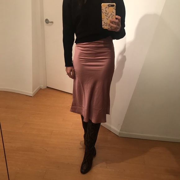 Satin midi skirt